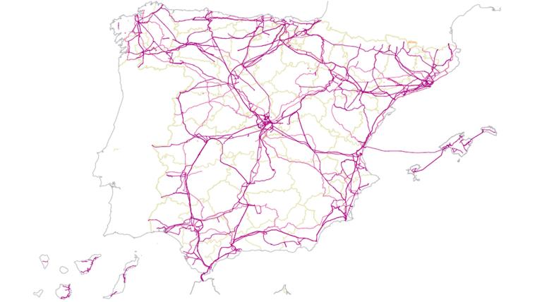 Dark fibre network map