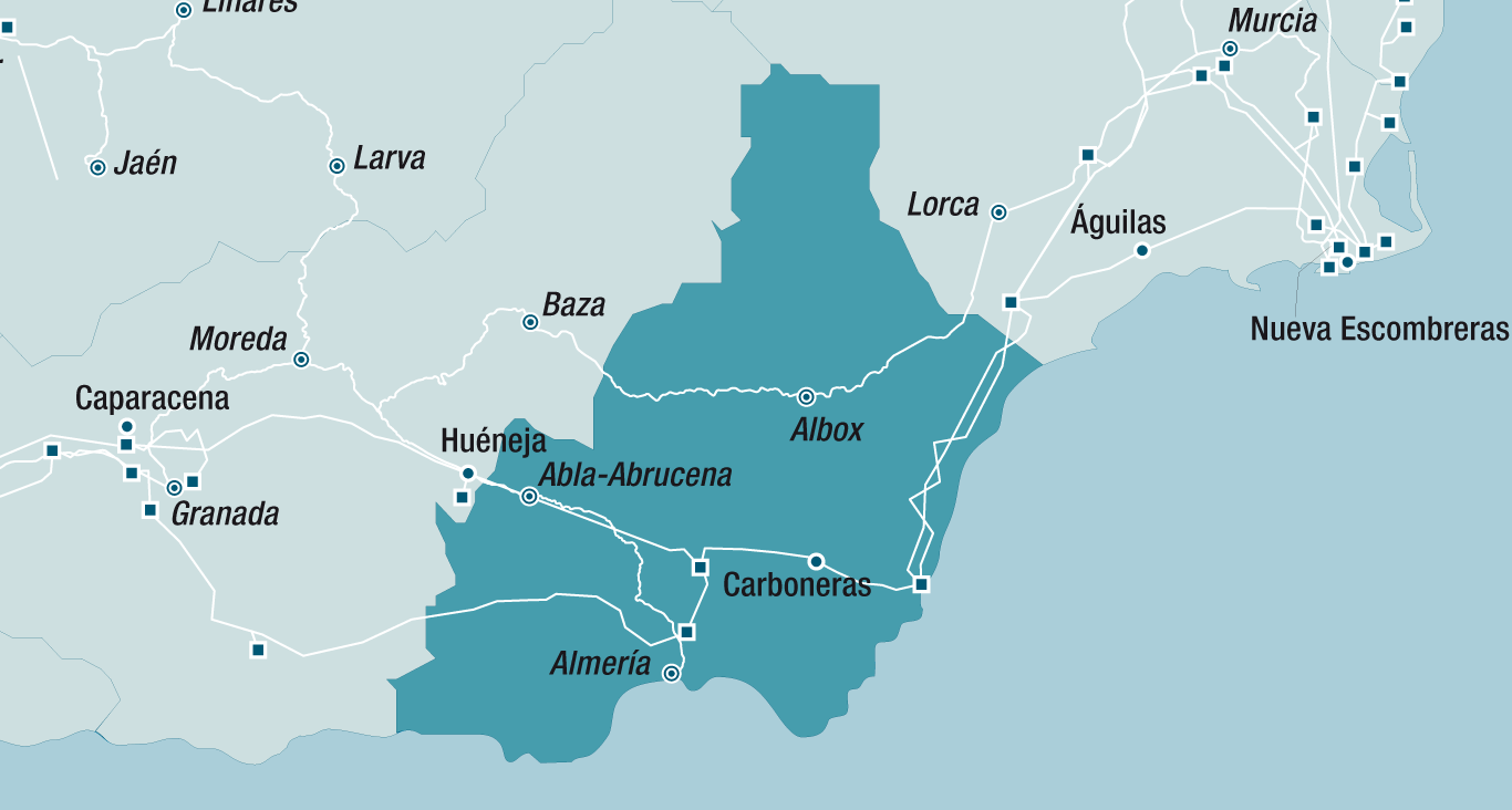 Mapa de la red de Almería 