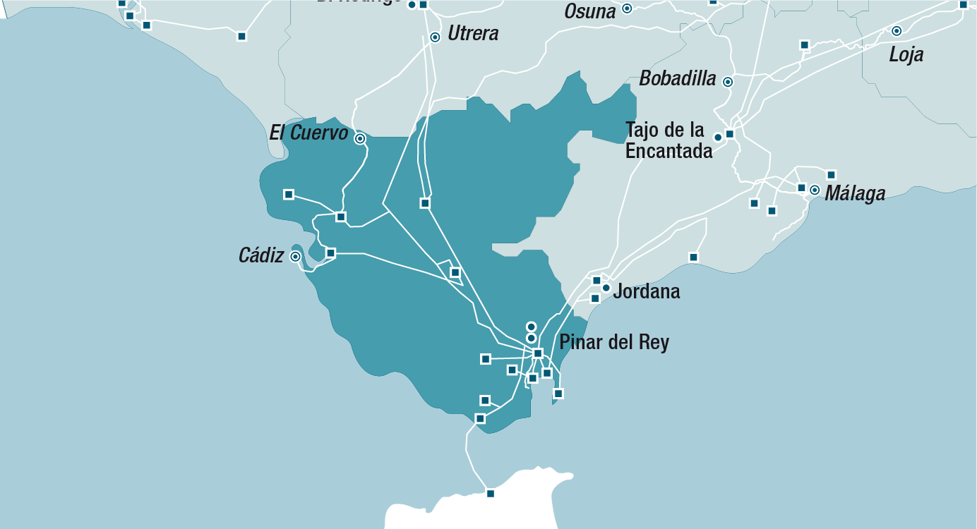 Mapa de la red de Cádiz
