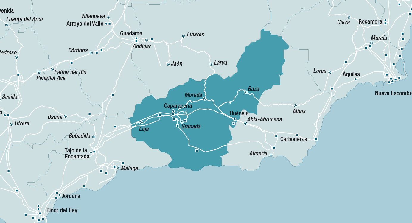 Mapa de la red de Granada