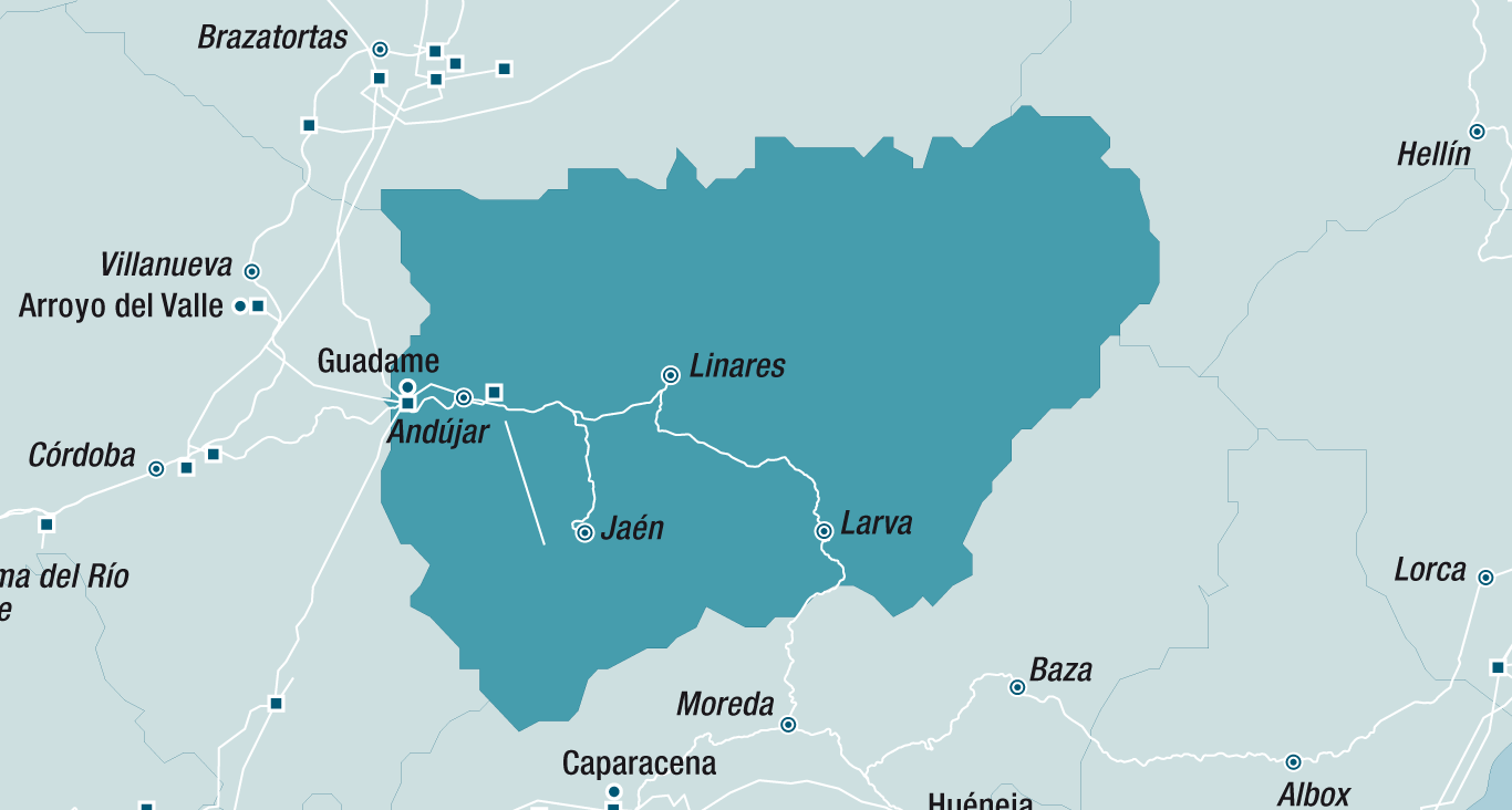 Mapa de la red de Jaén