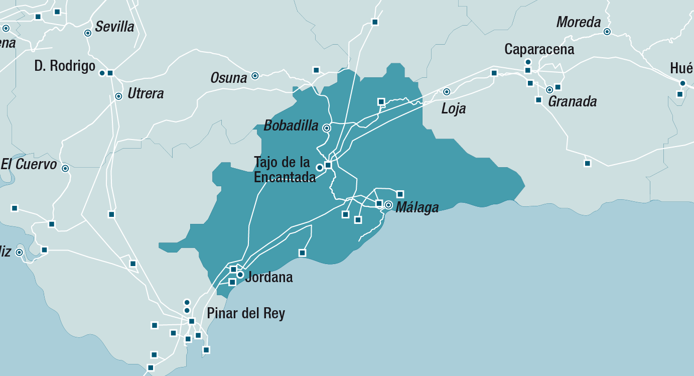 Mapa de la red de Málaga