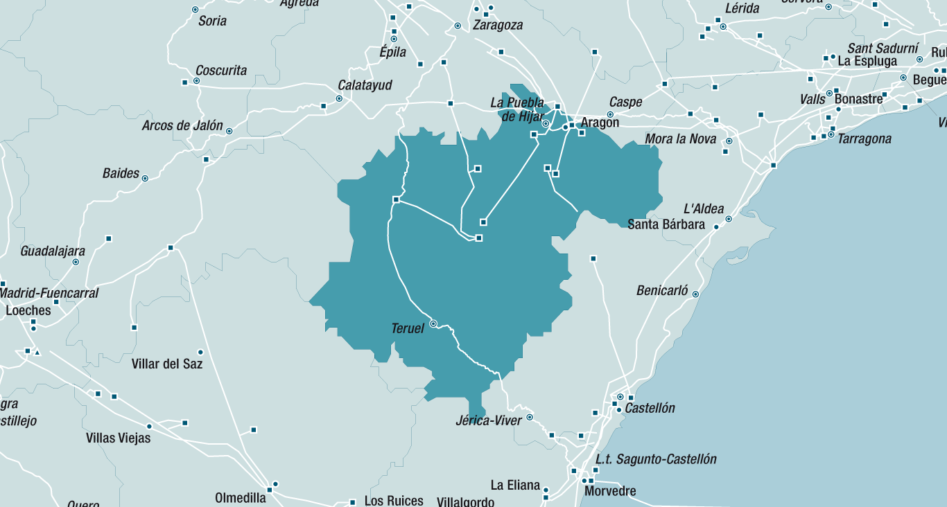 Mapa de la red de Teruel