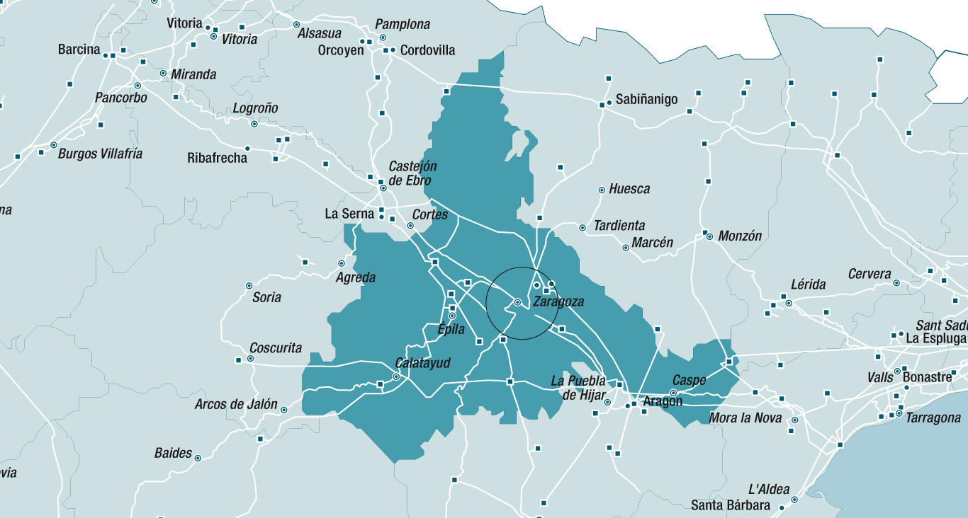 Mapa de la red de Zaragoza