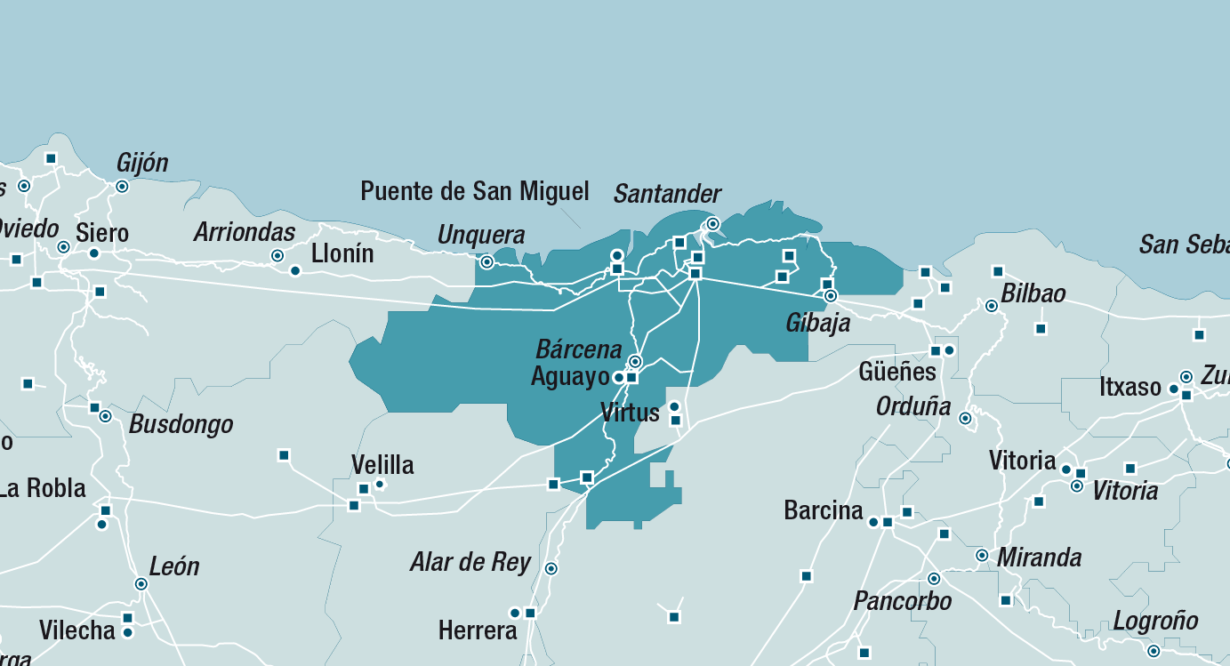 Mapa de la red de Santander