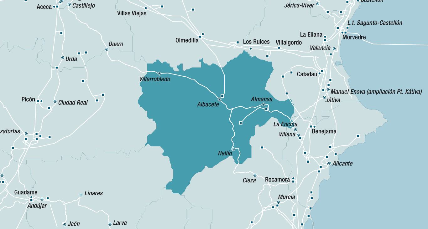 Mapa de la red de Albacete