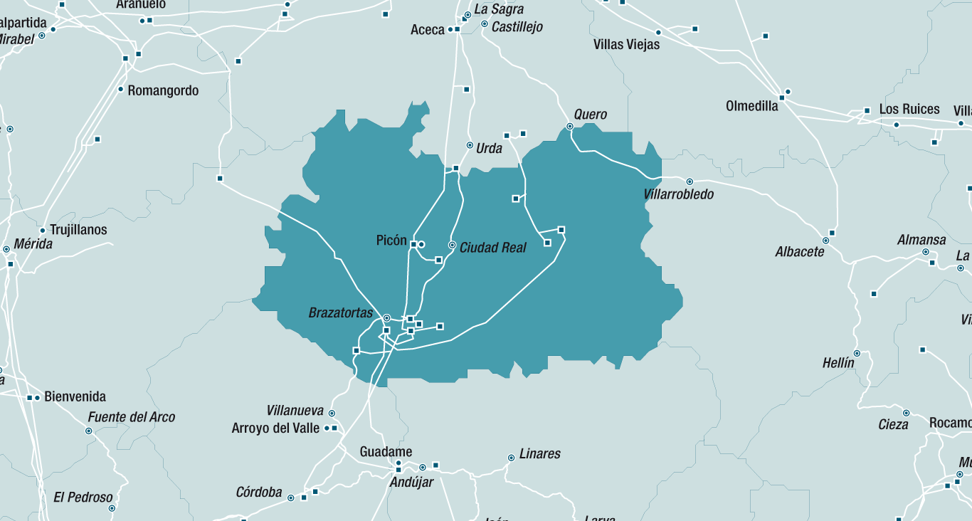 Mapa de la red de Ciudad Real
