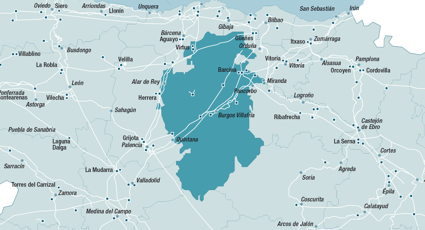 Mapa de la red de Burgos