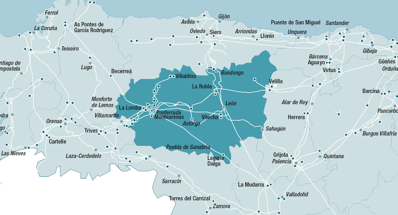 Mapa de la red de León