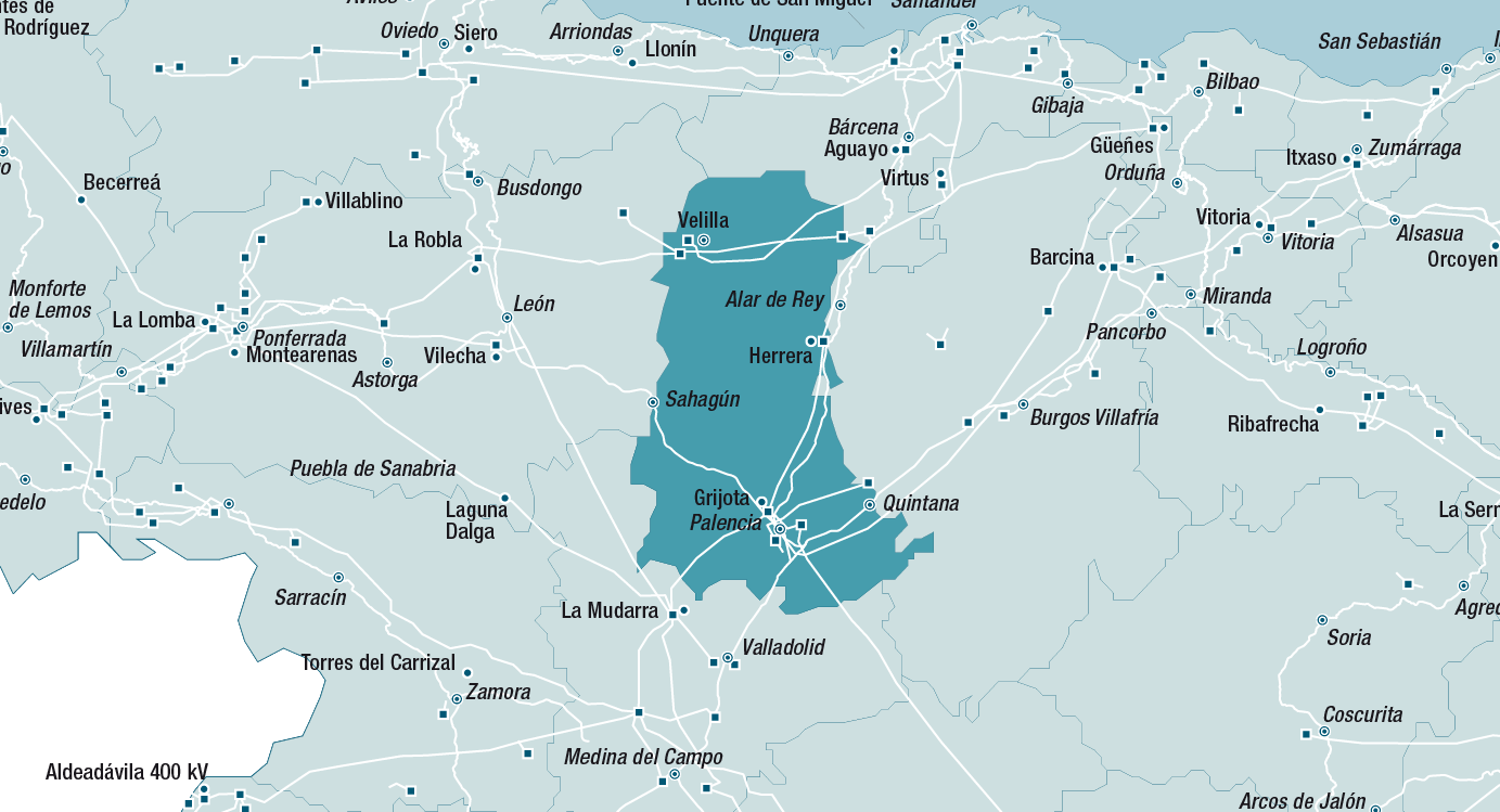 Mapa de la red de Palencia