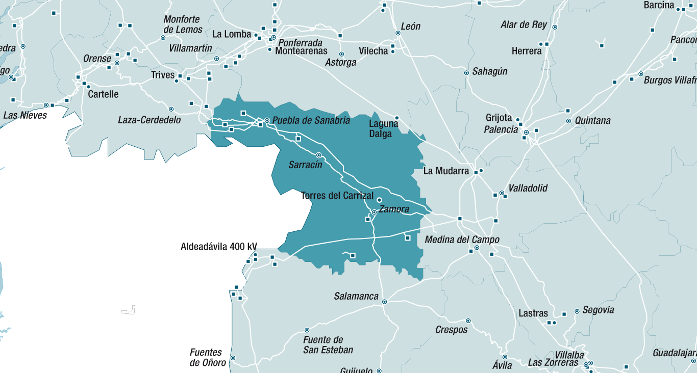 Mapa de la red de Zamora