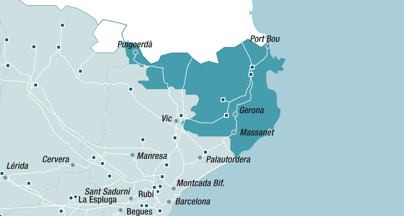 Mapa de la red de Gerona