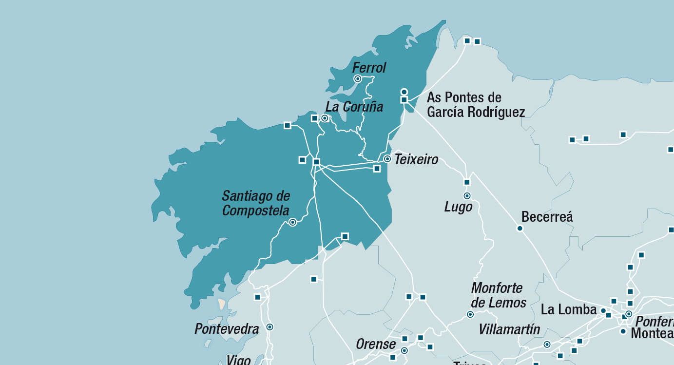Mapa de la red de La Coruña
