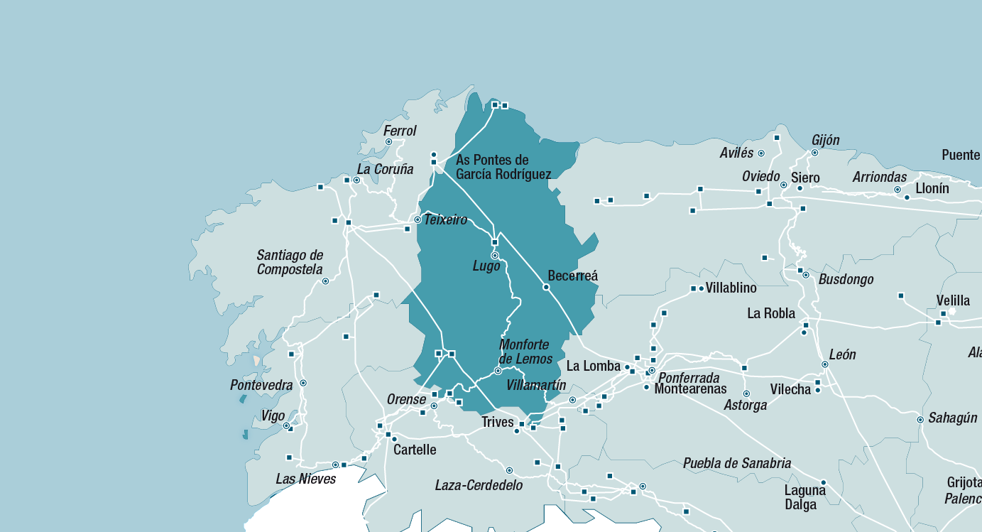 Mapa de la red de Lugo