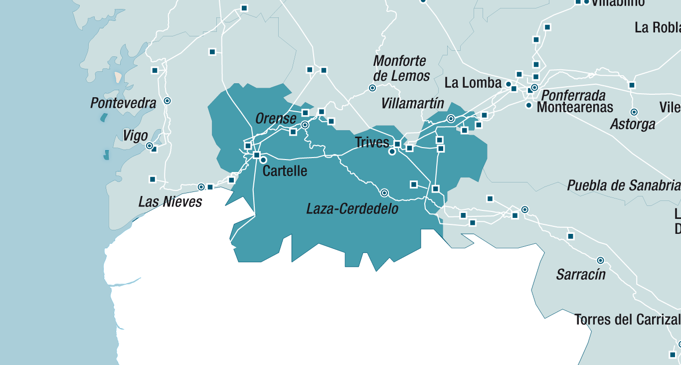 Mapa de la red de Orense