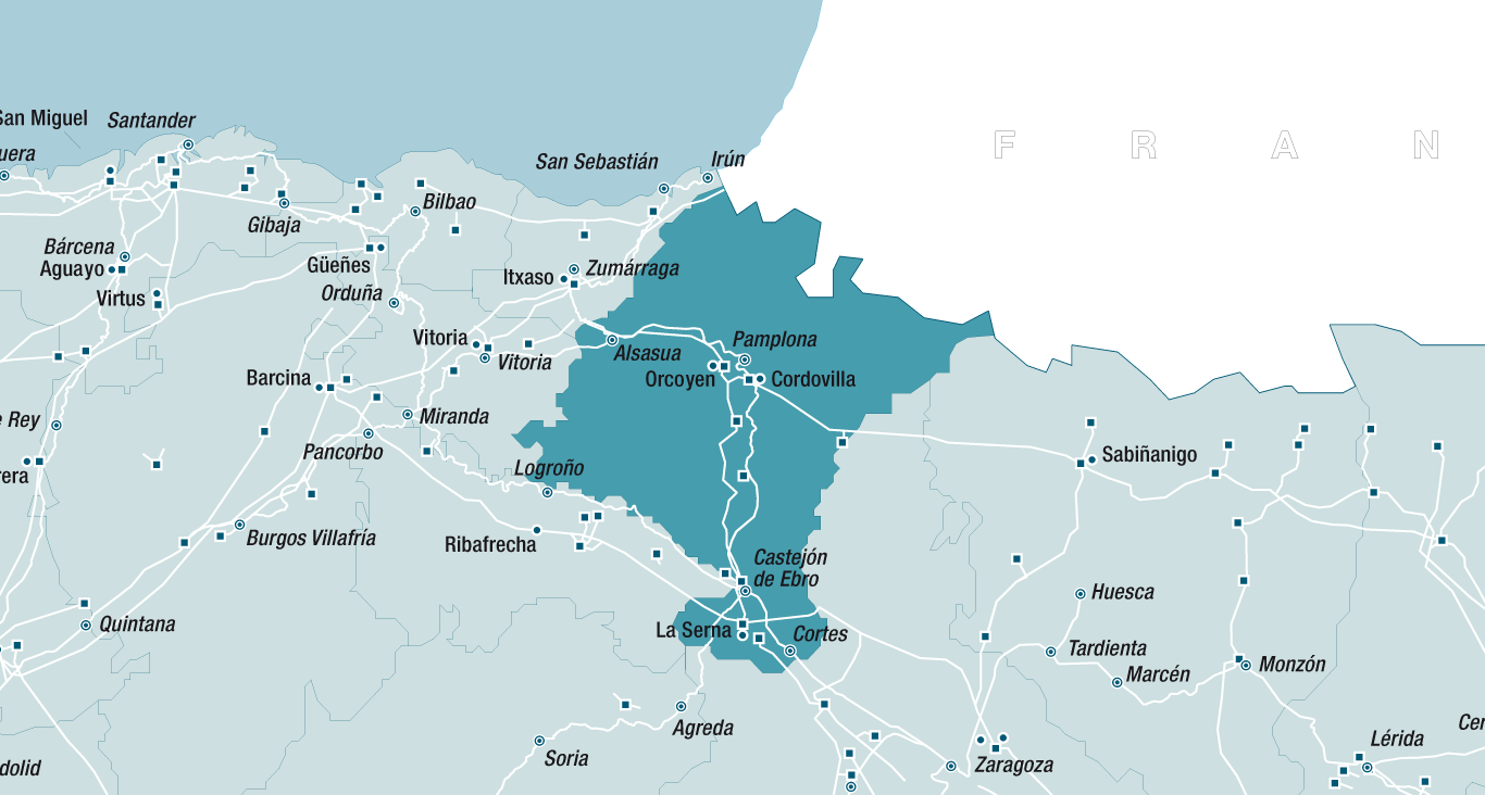 Mapa de la red de Navarra