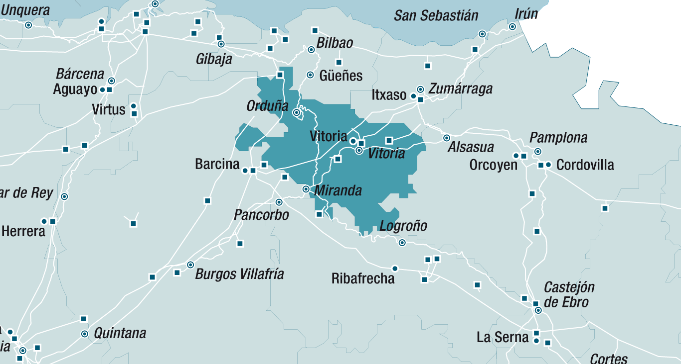 Mapa de la red de Álava