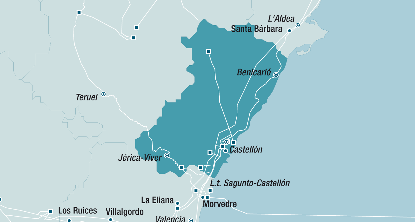 Mapa de la red de Castellón 
