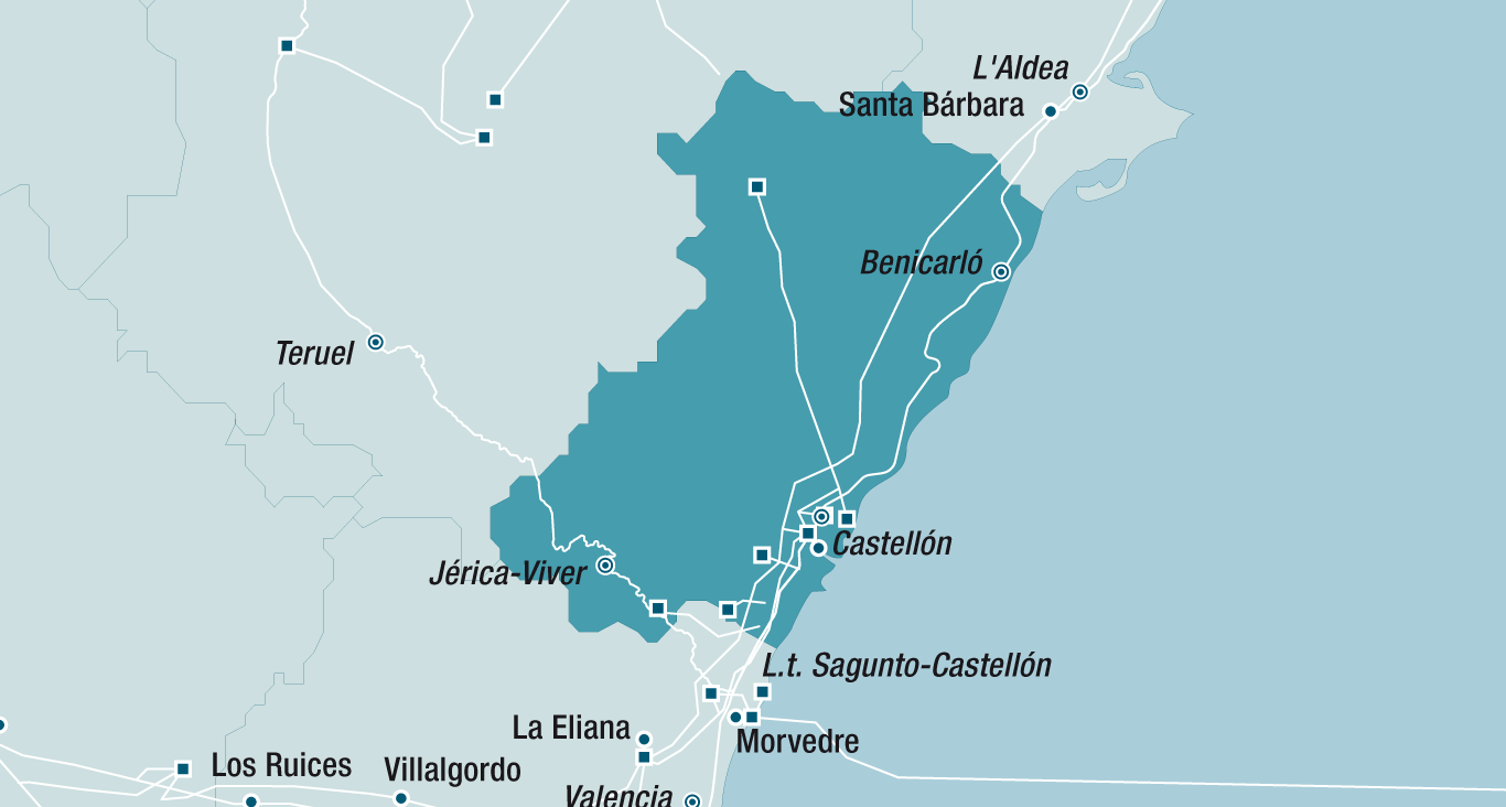 Mapa de la red de Castellón