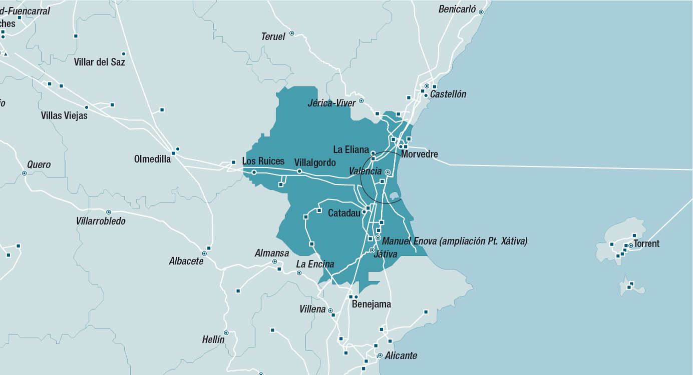 Mapa de la red de Valencia 